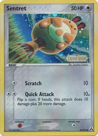 Sentret reverse holo card front, EX Legend Maker 62/92