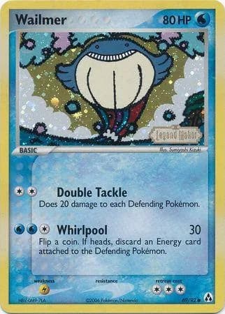 Wailmer reverse holo card front, EX Legend Maker 69/92