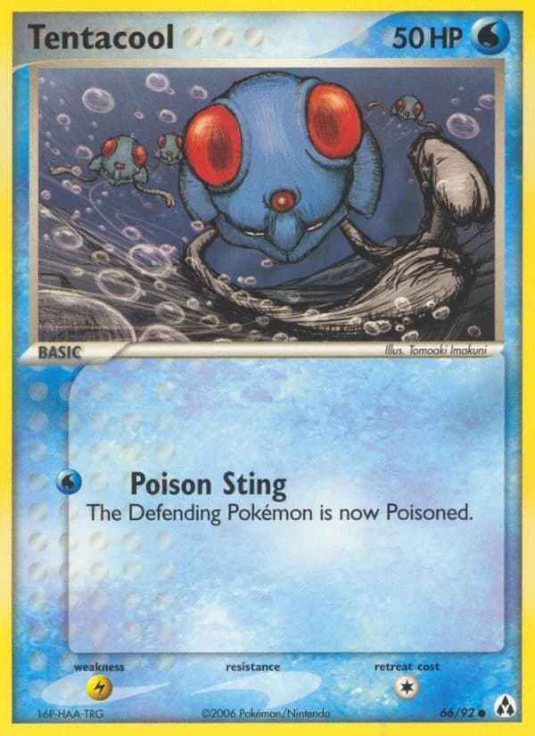 Tentacool card front, EX Legend Maker 66/92
