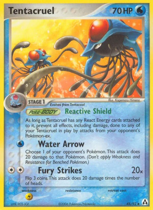 Tentacruel card front, EX Legend Maker 45/92