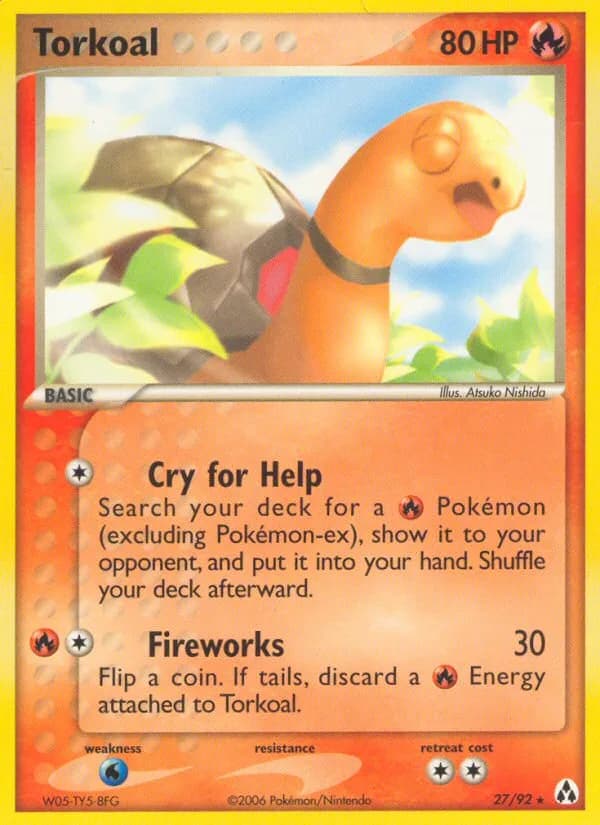 Torkoal card front, EX Legend Maker 27/92