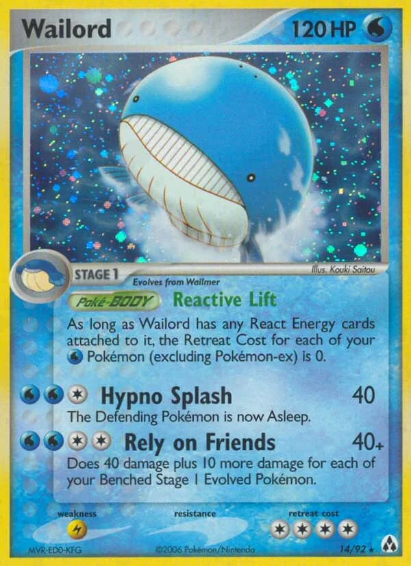 Wailord card front, EX Legend Maker 14/92