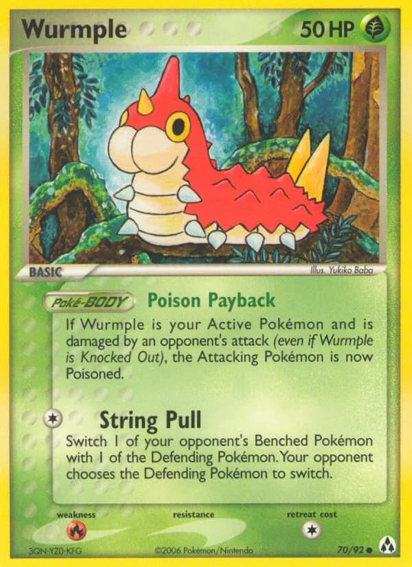 Wurmple card front, EX Legend Maker 70/92