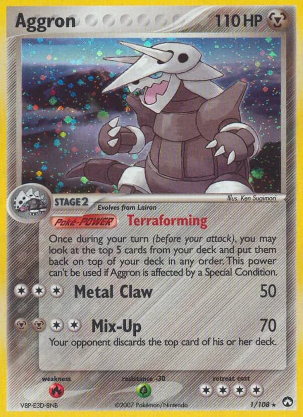 Aggron card front, EX Power Keepers 1/108
