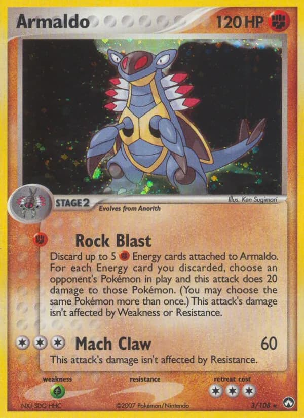 Armaldo card front, EX Power Keepers 3/108