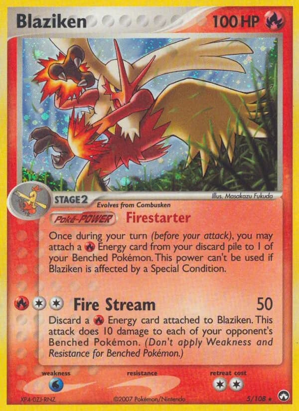Blaziken card front, EX Power Keepers 5/108