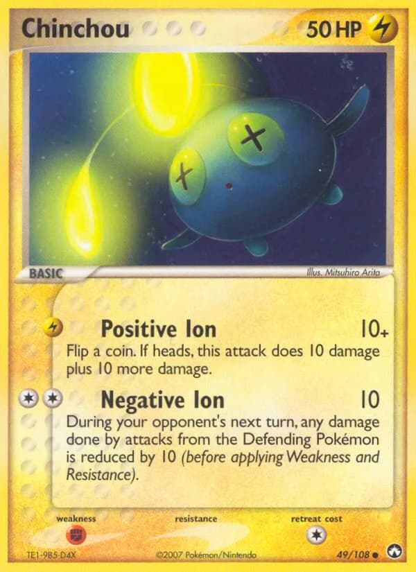 Chinchou card front, EX Power Keepers 49/108