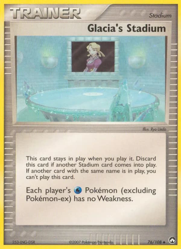 Glacia's Stadium card front, EX Power Keepers 76/108
