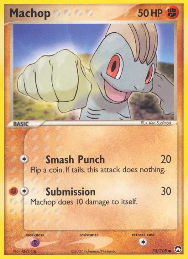 Machop card front, EX Power Keepers 53/108