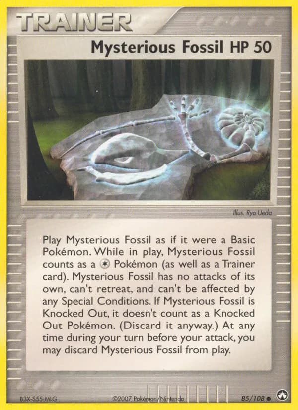 Mysterious Fossil card front, EX Power Keepers 85/108
