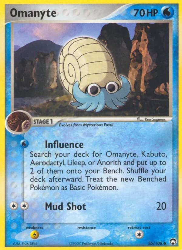 Omanyte card front, EX Power Keepers 56/108