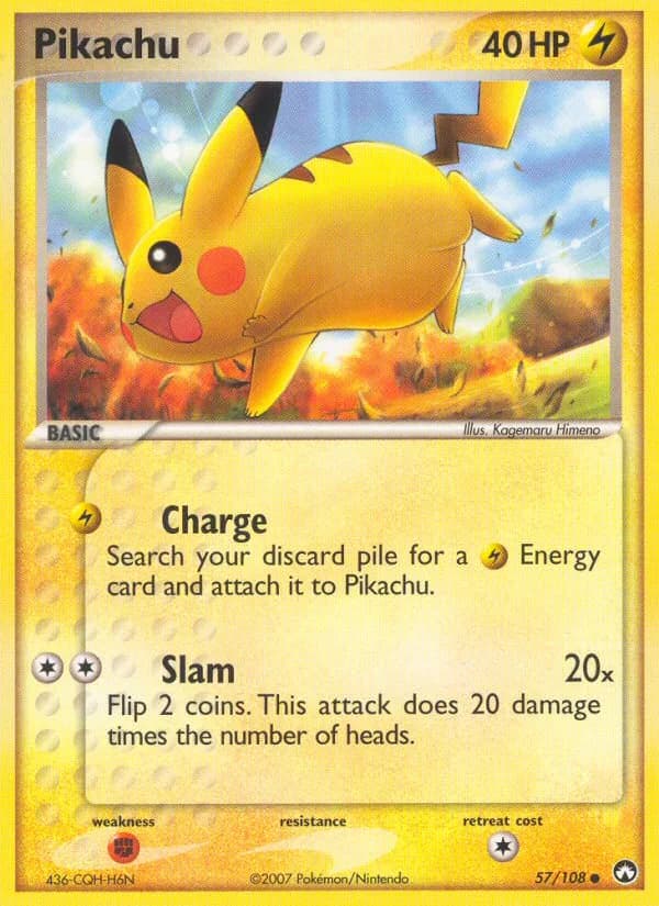 EX Power Keepers Pikachu card front, 57/108