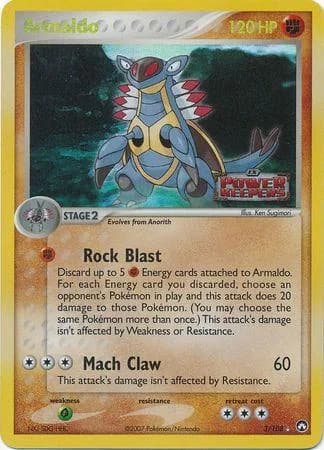 Armaldo reverse holo card front, EX Power Keepers 3/108