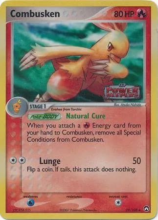 Combusken reverse holo card front, EX Power Keepers 29/108