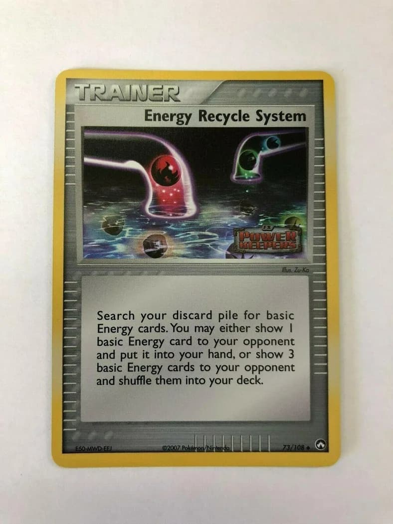 Energy Recycle System reverse holo card front, EX Power Keepers 73/108