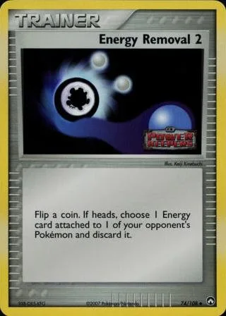 Energy Removal 2 reverse holo card front, EX Power Keepers 74/108
