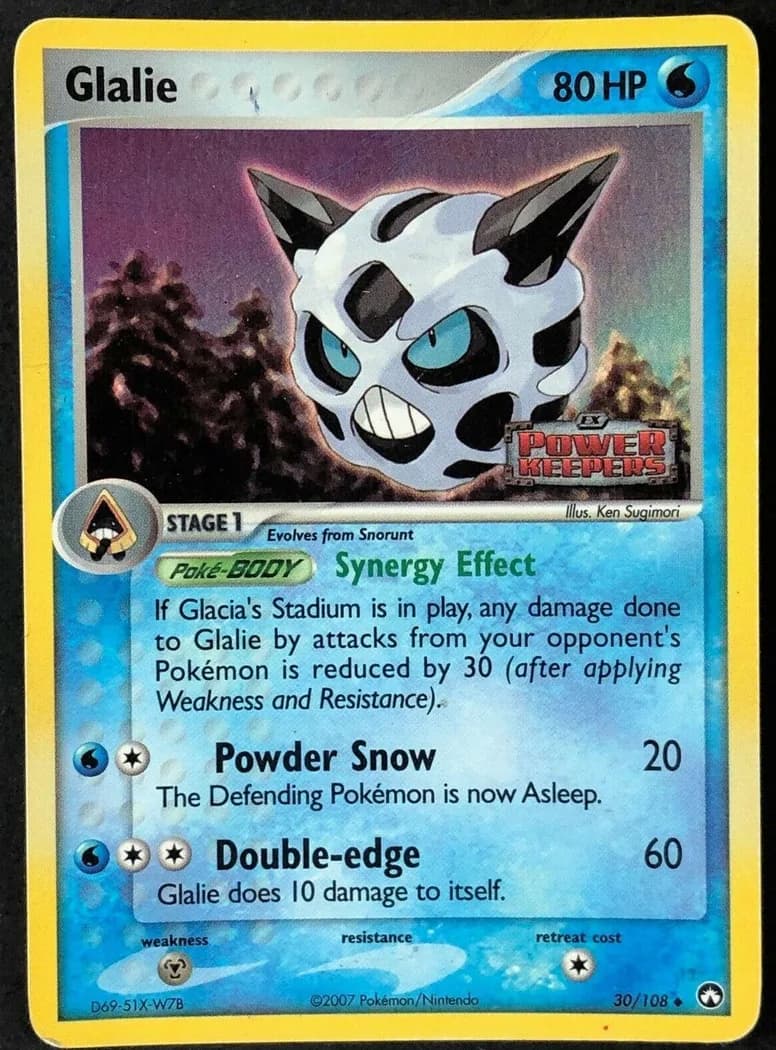 Glalie reverse holo card front, EX Power Keepers 30/108