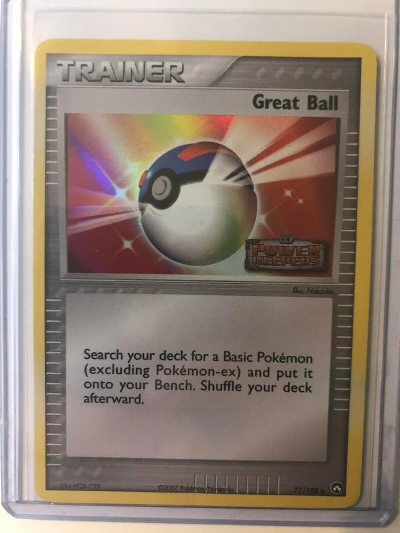 Great Ball reverse holo card front, EX Power Keepers 77/108