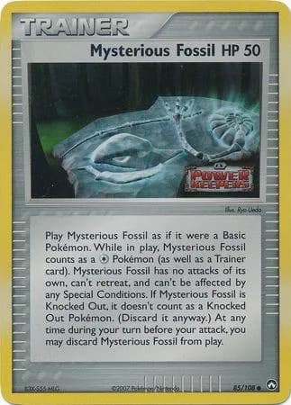 Mysterious Fossil reverse holo card front, EX Power Keepers 85/108