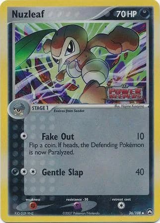 Nuzleaf reverse holo card front, EX Power Keepers 36/108