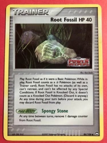 Root Fossil reverse holo card front, EX Power Keepers 86/108