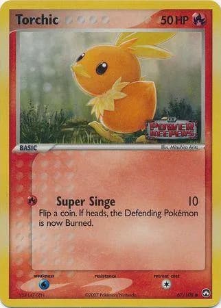 Torchic reverse holo card front, EX Power Keepers 67/108