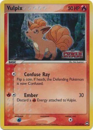 Vulpix reverse holo card front, EX Power Keepers 69/108