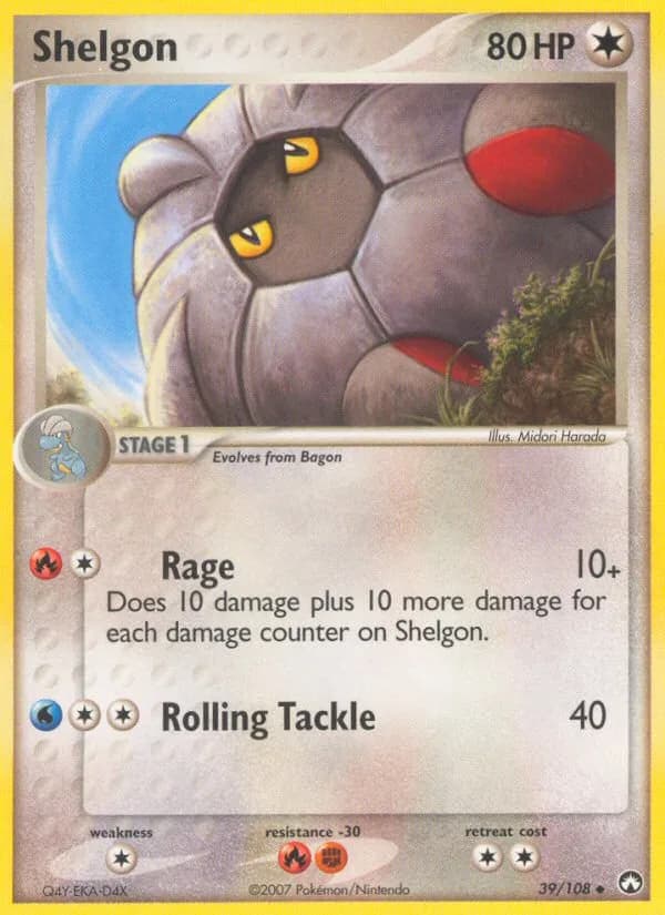 Shelgon card front, EX Power Keepers 39/108