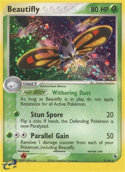 Beautifly card front, EX Ruby & Sapphire 2/109