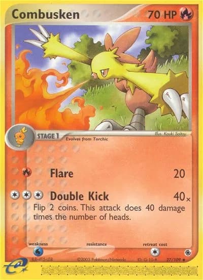 Combusken card front, EX Ruby & Sapphire 27/109