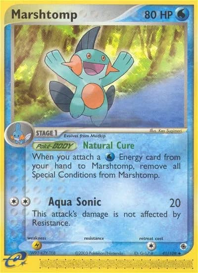 Marshtomp card front, EX Ruby & Sapphire 41/109