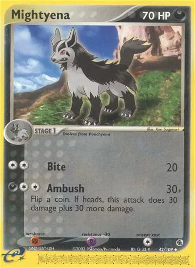 Mightyena card front, EX Ruby & Sapphire 42/109