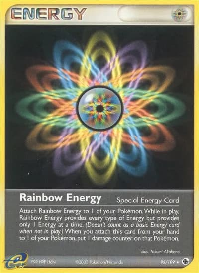 Rainbow Energy card front, EX Ruby & Sapphire 95/109