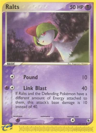 Ralts card front, EX Ruby & Sapphire 68/109