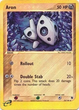 Aron reverse holo card front, EX Ruby & Sapphire 25/109