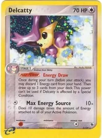 Delcatty reverse holo card front, EX Ruby & Sapphire 5/109