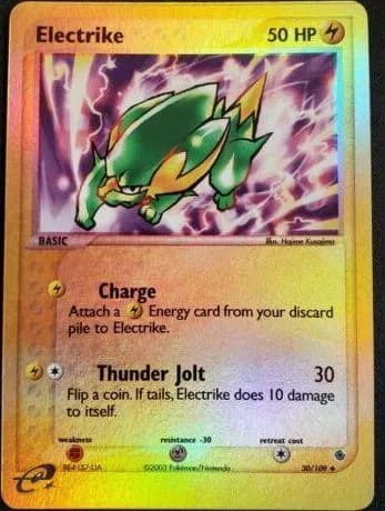 Electrike reverse holo card front, EX Ruby & Sapphire 30/109