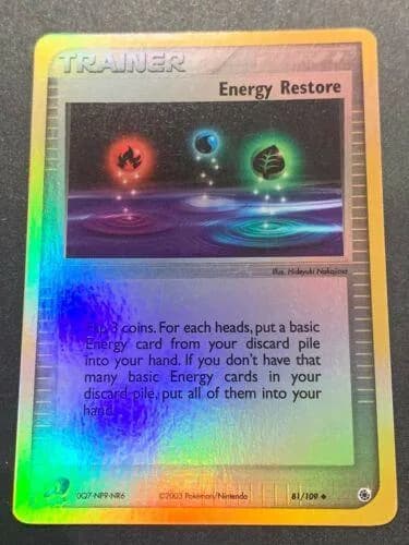 Energy Restore reverse holo card front, EX Ruby & Sapphire 81/109
