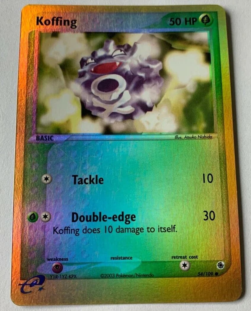 Koffing reverse holo card front, EX Ruby & Sapphire 54/109