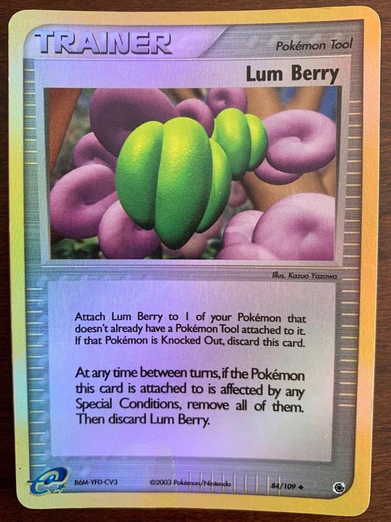 Lum Berry reverse holo card front, EX Ruby & Sapphire 84/109