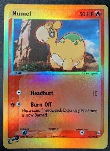 Numel reverse holo card front, EX Ruby & Sapphire 61/109