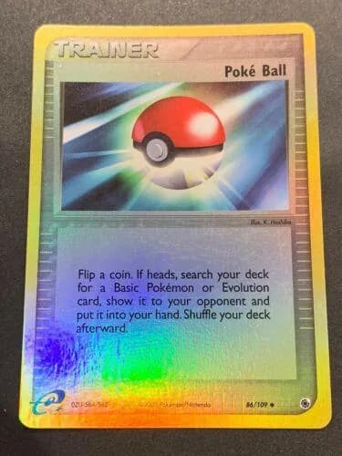 Poké Ball reverse holo card front, EX Ruby & Sapphire 86/109