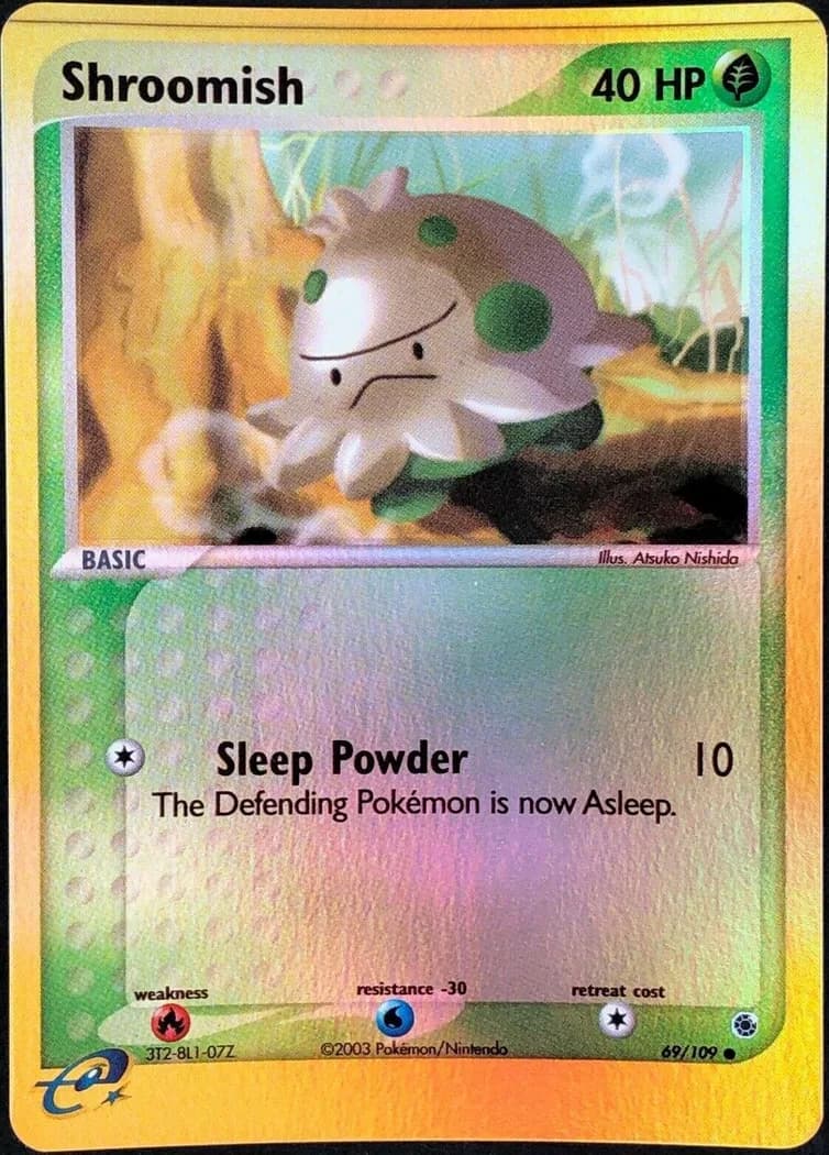 Shroomish reverse holo card front, EX Ruby & Sapphire 69/109