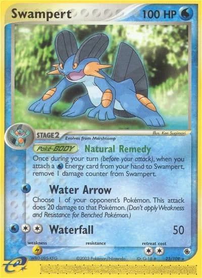 Swampert card front, EX Ruby & Sapphire 23/109