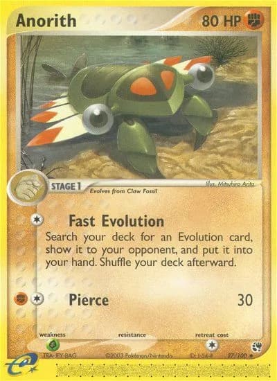 Anorith card front, EX Sandstorm 27/100