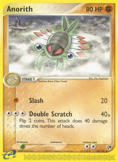 Anorith card front, EX Sandstorm 28/100