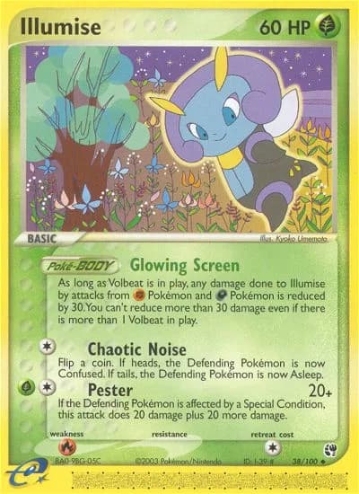 Illumise card front, EX Sandstorm 38/100