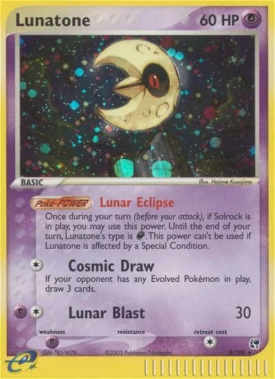 Lunatone card front, EX Sandstorm 8/100