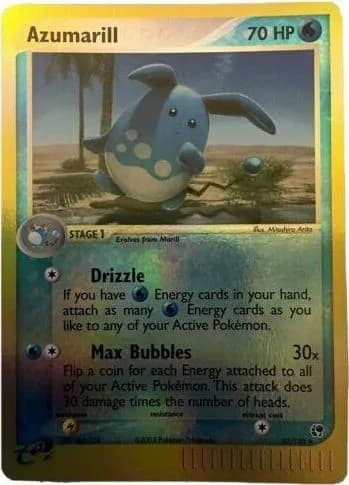 Azumarill reverse holo card front, EX Sandstorm 30/100