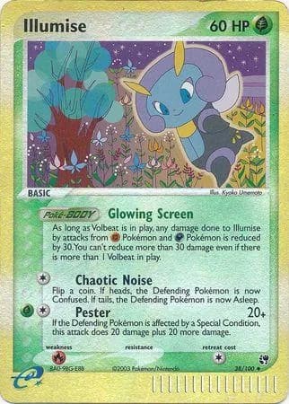 Illumise reverse holo card front, EX Sandstorm 38/100